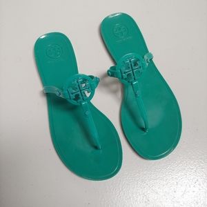 green tory burch jelly sandals